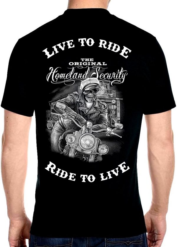 mens live to ride ride to live homeland security t-shirt