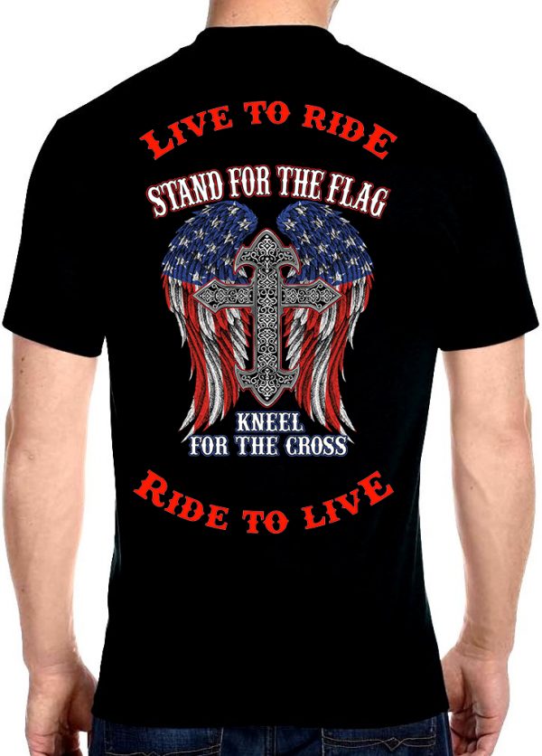 live to ride ride to live stand for the flag biker tee