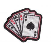 playing cards full house biker patch