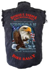 men's 2021 Sturgis US Veteran Eagle denim shirt