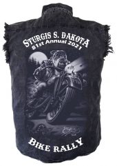 mens 2021 sturgis bulldog rider denim biker shirt