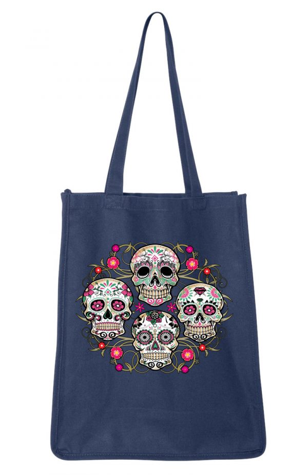 sugar skulls tote bag