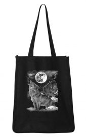 Howling wolf shopping bag