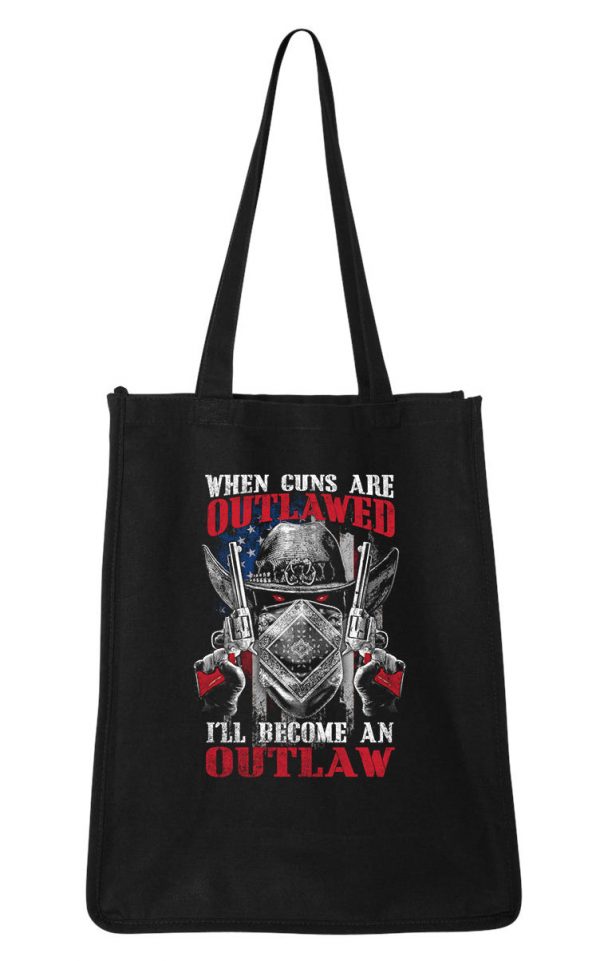 when guns are outlawed cowboy tote bag