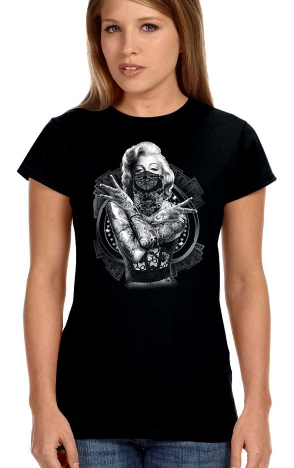 ladies biker t-shirt Marilyn Monroe