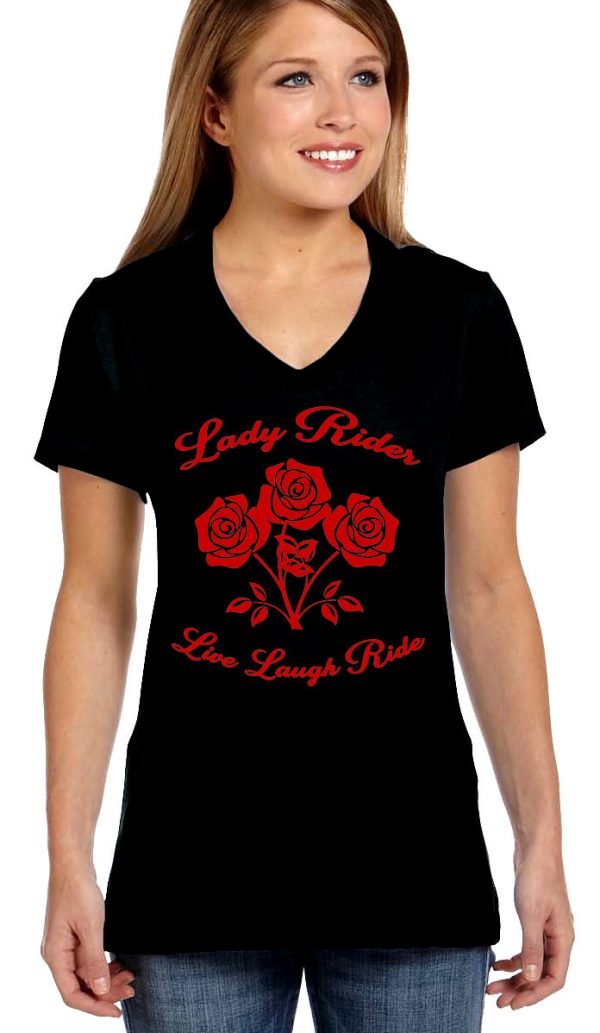 Ladies biker rose shirt