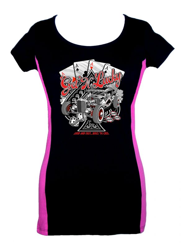 ladies get n lucky two tone t-shirt