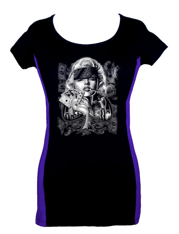 ladies Marilyn Monroe poker two tone tee