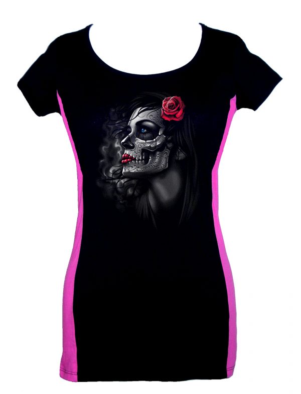 ladies 2 tone t-shirt goth girl