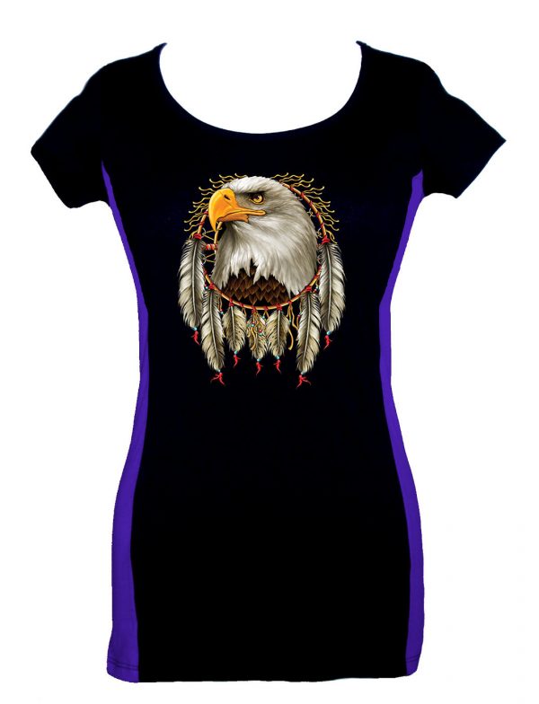 ladies dreamcatcher eagle two tone t-shirt