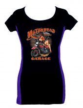 ladies motorhead garage babe two tone tee