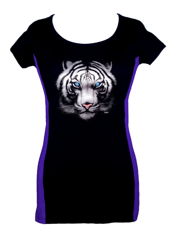 ladies blue eyed tiger 2 tone t-shirt