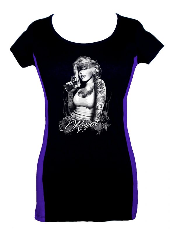 ladies marilyn monroe respect 2 tone t-shirt