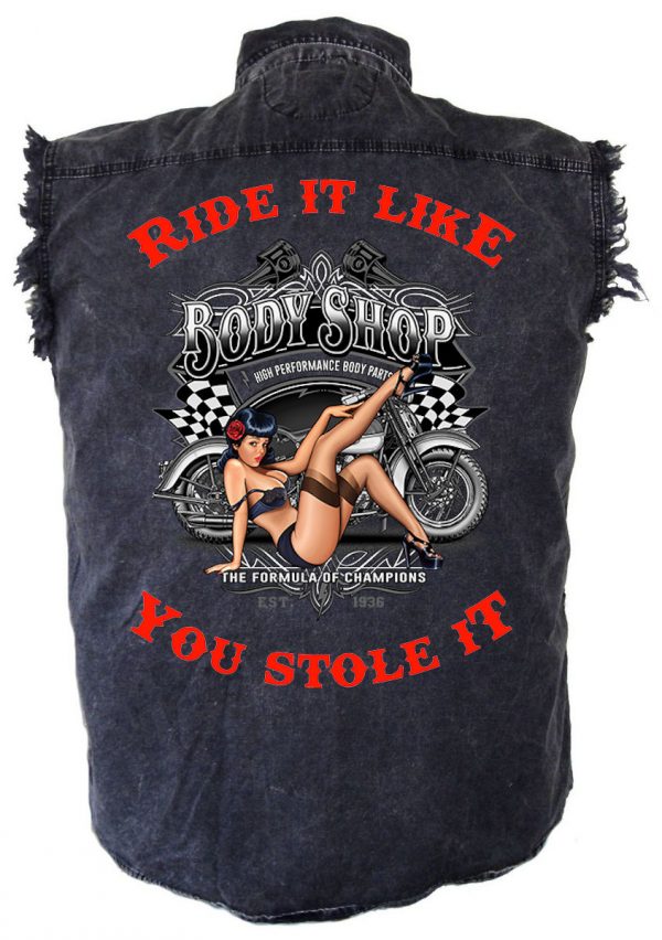 mens denim biker shirt body shop babe