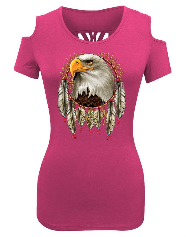 lady biker shoulder less dreamcatcher eagle