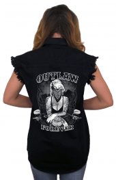 ladies denim biker shirt Marilyn Monroe outlaw