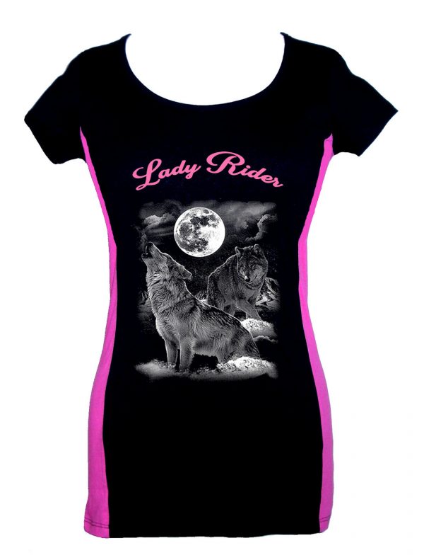 lady two tone biker lady rider wolf moon