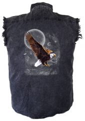 mens eagle moonlight charcoal denim shirt