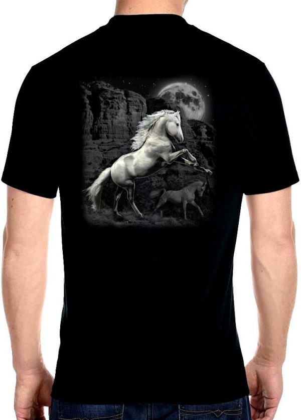 mens horse moonlight black tee