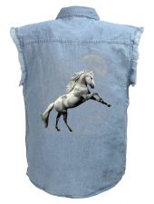 mens horse moonlight blue denim shirt
