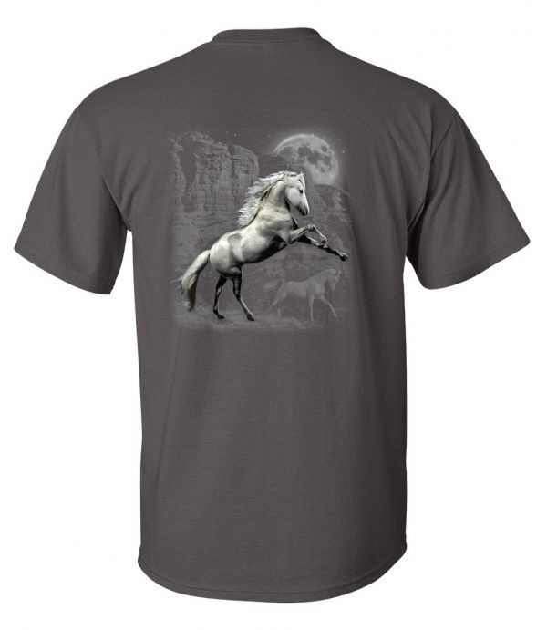 mens horse moonlight grey biker tee