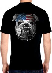 mens patriotic bulldog black tee