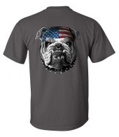 mens patriotic bulldog grey biker tee