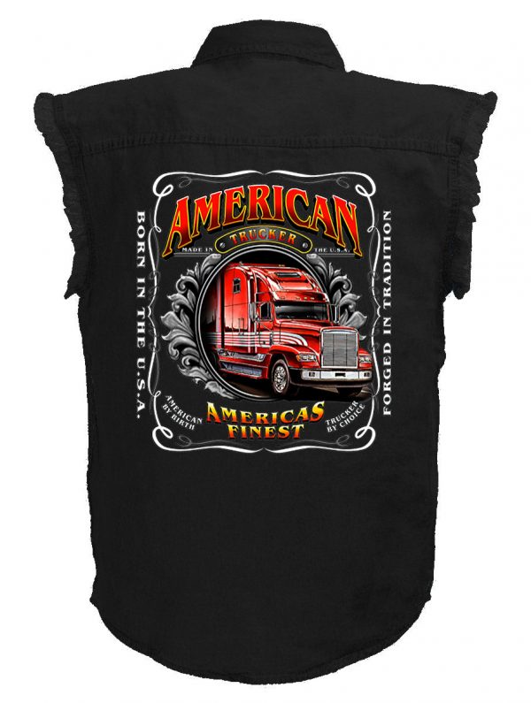 mens american trucker black denim shirt