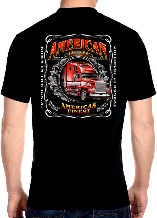 mens american trucker black tee shirt