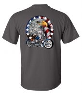 mens patriotic bald eagle grey biker tee