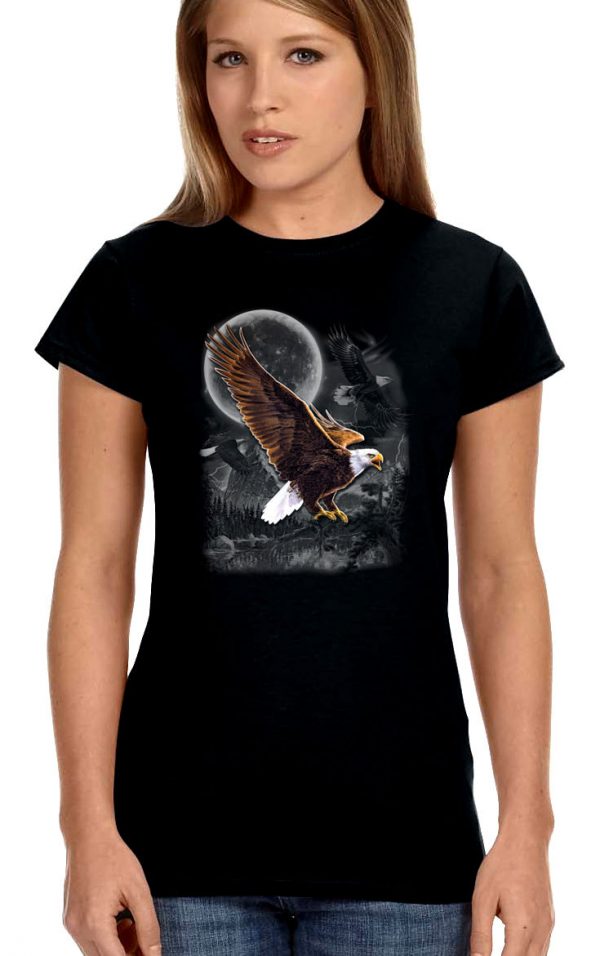 womens eagle moonlight crew v neck t-shirt