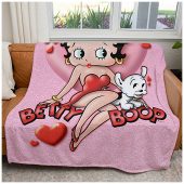 pink betty boop soft minky throw blanket
