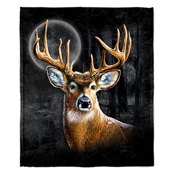 Deer In The Moonlight Soft, Warm Minky Throw Blanket