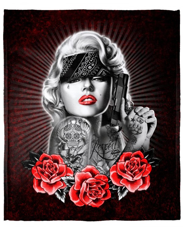 Marilyn Monroe Red Roses Soft, Warm Minky Throw Blanket