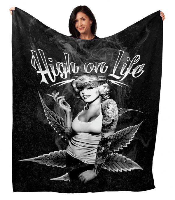 High On Life Marilyn Monroe Soft, Warm Minky Throw Blanket