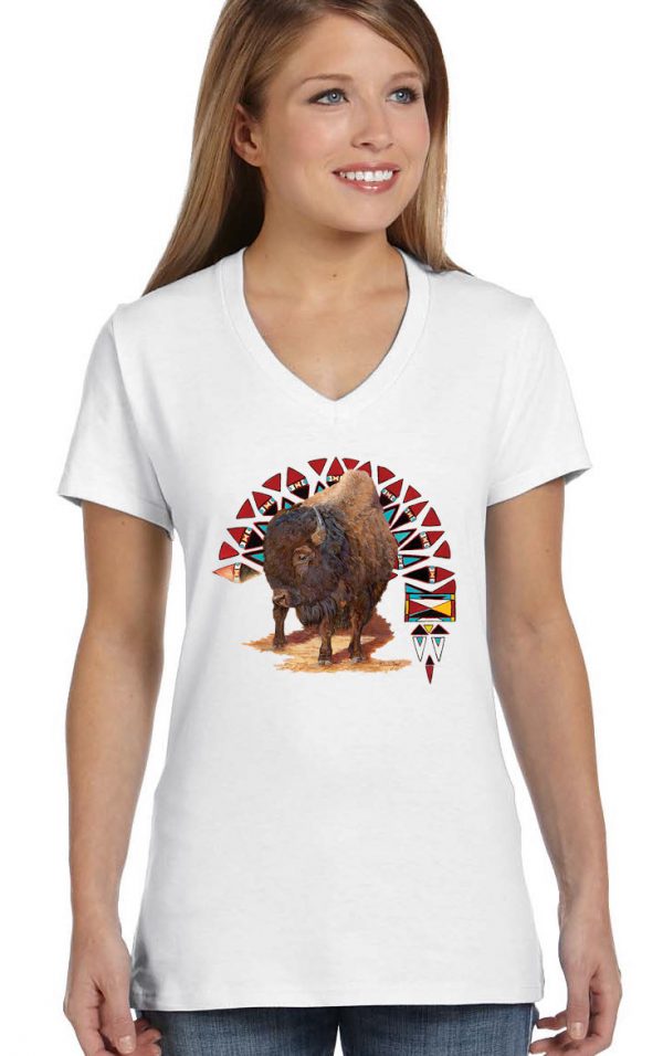 ladies native american buffalo biker tee