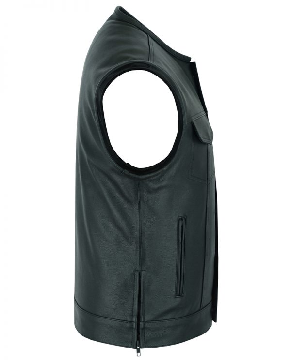 Leather zipper vest