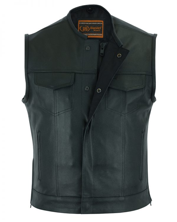 Zipper leather vest