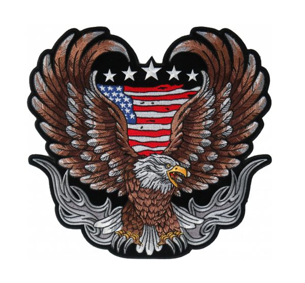 Eagle flag embroidered patch