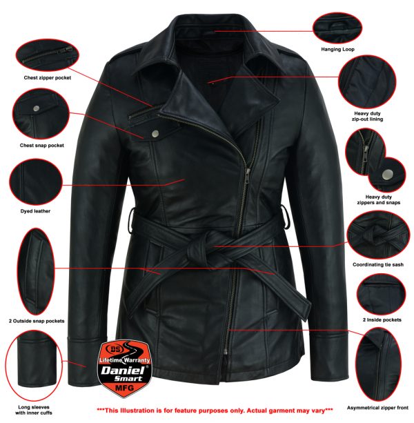 Ladies fashion leather jacket