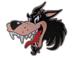 Cartoon style wolf patch