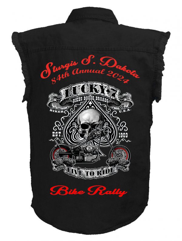 Sturgis lucky 7 skull bike rally shirt