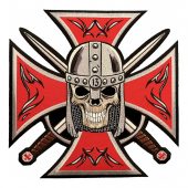 Knight with maltese cross patch