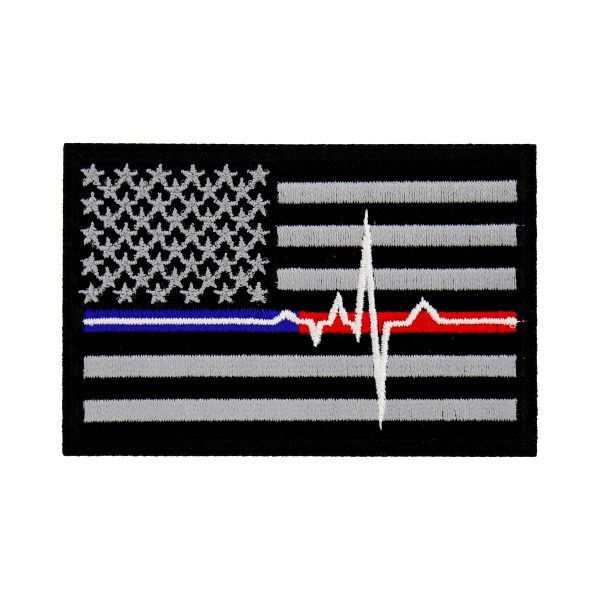 Thin blue and red line EMT patch