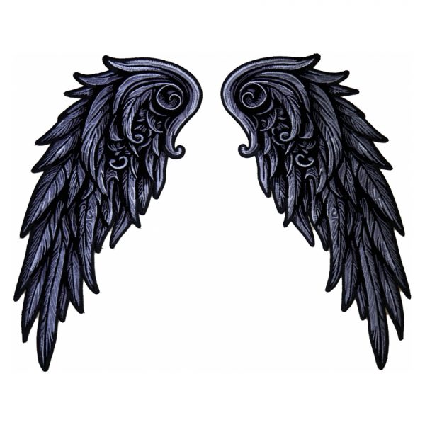 Ladies silver angel wings patch