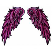 Pink lady rider angel wings patch