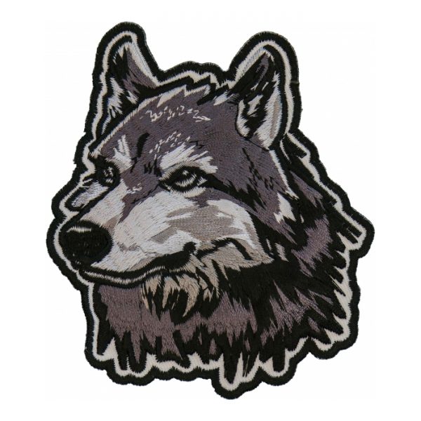 Gray Wolf Head Embroidered Patch – Leather Supreme