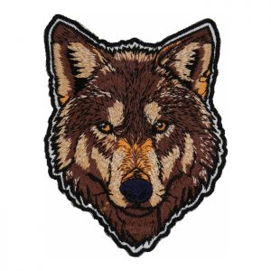 Brown staring wolf patch